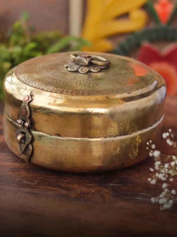 Vintage Brass Chapati Box - 10"